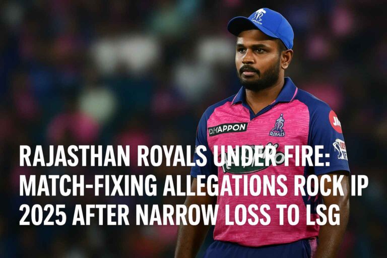 Rajasthan Royals Under Fire: Match-Fixing Allegations Rock IPL 2025 After Narrow Loss to LSG